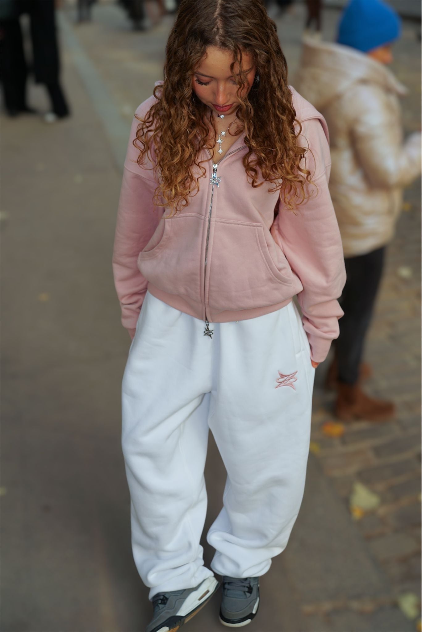 Era baggy Sweat Rose/Blanc - Neptunz